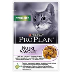 Pro Plan NutriSavour STERILISED (влажный корм для стерилизованных кошек с индейкой в желе) 85г х 26шт Pro Plan NutriSavour STERILISED (влажный корм для стерилизованных кошек с индейкой в желе) 85г х 26шт