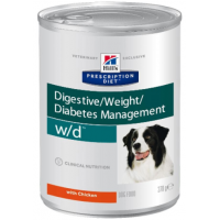 Hill's Prescription Diet w/d Digestive/Weight/Diabetes Management (собакам при сахарном диабете, констипации и для поддержания веса с курицей)