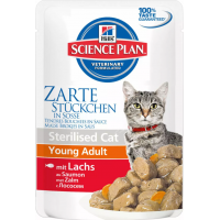 Hill's Science Plan Sterilised Cat (стерилизованным кошкам и котятам от 6 месяцев с лососем) 85г х 12шт
