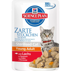 Быстрый заказ — Hill's Science Plan Sterilised Cat (стерилизованным кошкам и котятам от 6 месяцев с лососем) 85г х 12шт