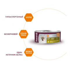 Влажный корм AWARD для взрослых кошек паштет из утки с клюквой 100г