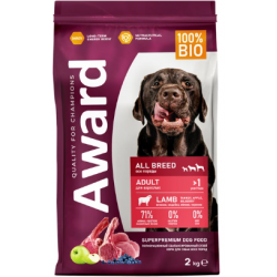 Быстрый заказ — Сухой корм AWARD для взрослых собак всех пород с ягненком с индейкой с добавлением яблока и черники 