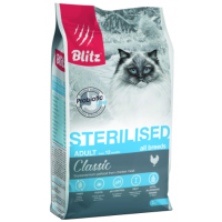 BLITZ Classic Sterilised Cats ( для стерилизованных кошек и кастрированных котов с курицей)