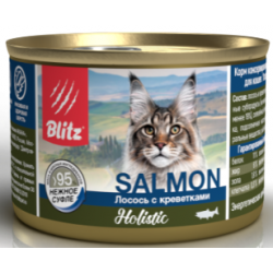 Быстрый заказ — BLITZ Holistic Cat (консервированный корм для кошек с лососем и креветками)