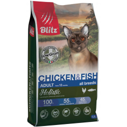 Быстрый заказ — BLITZ Holistic Low Grain Adult Cats (сухой низкозерновой корм для кошек с курицей и рыбой)