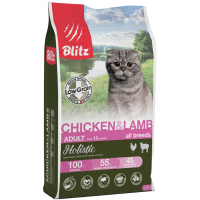 BLITZ Holistic Low Grain Adult Cats (сухой низкозерновой корм для кошек с курицей и ягненком)