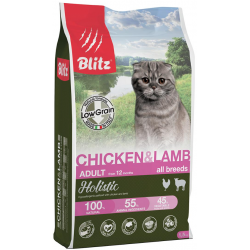 Быстрый заказ — BLITZ Holistic Low Grain Adult Cats (сухой низкозерновой корм для кошек с курицей и ягненком)