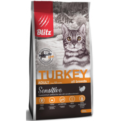 Быстрый заказ — BLITZ Sensitive Adult Cats (сухой корм для кошек с чувствительным пищеварением с индейкой)