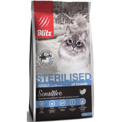 Быстрый заказ — BLITZ Sensitive Sterilised Cats (сухой корм для стерилизованных кошек с чувствительным пищеварением с индейкой)