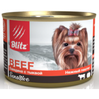BLITZ Sensitive Dog (консервированный корм для собак мелких пород всех возрастов с говядиной и тыквой)