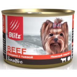 Быстрый заказ — BLITZ Sensitive Dog (консервированный корм для собак мелких пород всех возрастов с говядиной и тыквой)