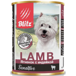 Быстрый заказ — BLITZ Sensitive Dog (консервированный корм для собак всех возрастов с ягненком и индейкой)