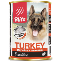 BLITZ Sensitive Dog (консервированный корм для собак всех возрастов с индейкой и печенью)