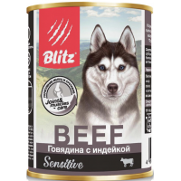 BLITZ Sensitive Dog (консервированный корм для собак всех возрастов с говядиной и индейкой)
