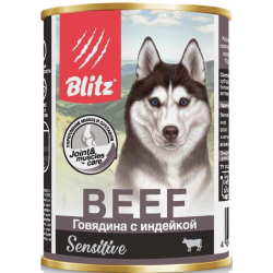Быстрый заказ — BLITZ Sensitive Dog (консервированный корм для собак всех возрастов с говядиной и индейкой)