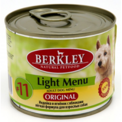 Berkley Original Light Menu №11 (консервы для собак, склонных к аллергии, с индейкой,ягненком и яблоком) Berkley Original Light Menu №11 (консервы для собак, склонных к аллергии, с индейкой,ягненком и яблоком)