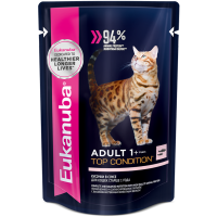 Eukanuba Adult Top Condition (для взрослых кошек в соусе, лосось) Eukanuba Adult Top Condition (для взрослых кошек в соусе, лосось)