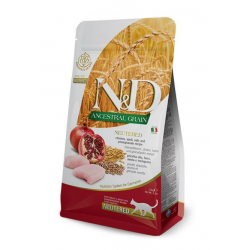Быстрый заказ — Farmina N&D Ancestral Grain Cat Adult Neutered (низкозерновой корм для взрослых стерилизованных кошек курица/гранат)