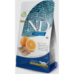 Быстрый заказ — Farmina N&D Ocean Grain Free Neutered Adult (беззерновой корм для взрослых стерилизованных кошек и кастрированных котов, Сельдь, апельсин)