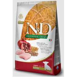 Farmina N&D Ancestral Grain Dog Mini Puppy (низкозерновой корм для щенков мелких пород, Курица с гранатом)