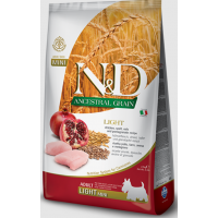 Farmina N&D Ancestral Grain Dog Mini Adult Light (низкозерновой корм для взрослых собак мелких пород, склонных к лишнему весу, Курица с гранатом)
