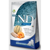 Farmina N&D Ocean Dog Grain Free Medium & Maxi Puppy (беззерновой корм для щенков, беременных и кормящих собак средних и крупных пород, Треска, тыква, дыня) Farmina N&D Ocean Dog Grain Free Medium & Maxi Puppy (беззерновой корм для щенков, беременных и кормящих собак средних и крупных пород, Треска, тыква, дыня)