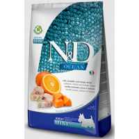 Farmina N&D Ocean Dog Grain Free Mini Adult (беззерновой корм для взрослых собак мелких пород, Тыква, треска, апельсин)    Farmina N&D Ocean Dog Grain Free Mini Adult (беззерновой корм для взрослых собак мелких пород, Тыква, треска, апельсин)