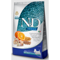 Farmina N&D Ocean Dog Low Grain Mini Adult (низкозерновой корм для взрослых собак мелких пород, Треска, спельта, овес и апельсин)    Farmina N&D Ocean Dog Low Grain Mini Adult (низкозерновой корм для взрослых собак мелких пород, Треска, спельта, овес и апельсин)