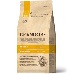 Grandorf Cat Probiotic Sterilised (низкозерновой гипоаллергенный корм для стерилизованных кошек с пробиотиками, 4 вида мяса и бурый рис) Grandorf Cat Probiotic Sterilised (низкозерновой гипоаллергенный корм для стерилизованных кошек с пробиотиками, 4 вида мяса и бурый рис)