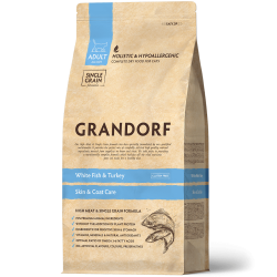 Grandorf Cat Skin & Coat Care (для кошек с проблемной кожей и шерстью, белая рыба с индейкой) Grandorf Cat Skin & Coat Care (для кошек с проблемной кожей и шерстью, белая рыба с индейкой)