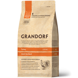 Grandorf Cat Sterilised Monoprotein (низкозерновой корм для стерилизованных кошек, с индейкой и рисом) Grandorf Cat Sterilised Monoprotein (низкозерновой корм для стерилизованных кошек, с индейкой и рисом)