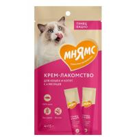 Мнямс Крем-лакомство для кошек с тунцом Кацуо 15 г х 4 шт Мнямс Крем-лакомство для кошек с тунцом Кацуо 15 г х 4 шт