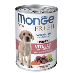 Monge Dog Fresh Puppy Veal (консервированный корм для щенков, телятина) 400г Monge Dog Fresh Puppy Veal (консервированный корм для щенков, телятина) 400г