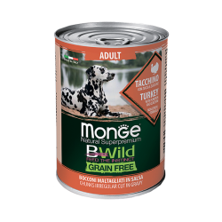 Быстрый заказ — Monge Dog Bwild Adult (консервированный корм для взрослых собак, индейка) 400г
