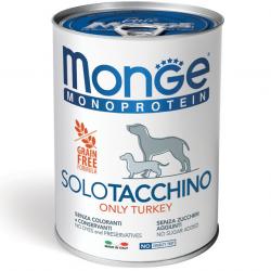 Monge Dog Solo Turkey (консервированный корм для взрослых собак, индейка) 400г Monge Dog Solo Turkey (консервированный корм для взрослых собак, индейка) 400г