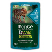 Monge Cat Bwild Sterilised  (консервированный корм для взрослых стерилизованных кошек, тунец с овощами) 85гр