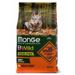 Быстрый заказ — Monge Dog Bwild Grain Free All Breed Duck&Patato (беззерновой корм для взрослых собак всех пород с вкусом утки)