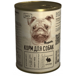 Быстрый заказ — Mypets (влажный корм для взрослых собак, мясное ассорти с кроликом)