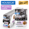 Pro Plan NutriSavour HOUSECAT (влажный корм для кошек живущих дома с индейкой в желе) 85г х 26шт