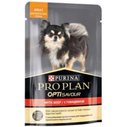 Быстрый заказ — Pro Plan OptiSavour (влажный корм для собак с говядиной в соусе) 85г х 26шт