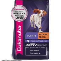 Eukanuba Puppy Medium Breed (для щенков средних пород от 1 до 12 месяцев, с птицей) Eukanuba Puppy Medium Breed (для щенков средних пород от 1 до 12 месяцев, с птицей)