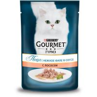 Purina Gourmet Perle (нежное филе в соусе для кошек с лососем) 75г х 26 шт