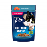 Purina Felix (аппетитные кусочки для кошек с форелью в желе) 85г х 26шт Purina Felix (аппетитные кусочки для кошек с форелью в желе) 85г х 26шт