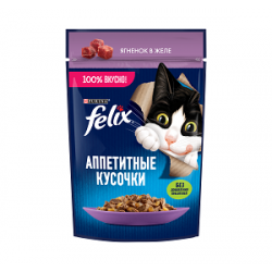 Purina Felix (аппетитные кусочки для кошек с ягненком в желе) 85г х 26шт Purina Felix (аппетитные кусочки для кошек с ягненком в желе) 85г х 26шт