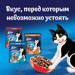 Purina Felix Двойная вкуснятина Сухой корм для кошек (Мясо) Purina Felix Двойная вкуснятина Сухой корм для кошек (Мясо)