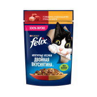 Purina Felix Аппетитные кусочки Двойная вкуснятина (говядина и домашняя птица в желе) 85г х 26шт Purina Felix Аппетитные кусочки Двойная вкуснятина (говядина и домашняя птица в желе) 85г х 26шт