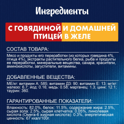 Purina Felix Аппетитные кусочки Двойная вкуснятина (говядина и домашняя птица в желе) 85г х 26шт