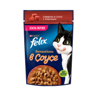 Purina Felix Sensations (говядина с томатами в соусе) 85г х 26шт Purina Felix Sensations (говядина с томатами в соусе) 85г х 26шт