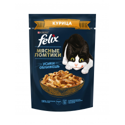 Purina Felix (Мясные ломтики для взрослых кошек с курицей) 85г х 26шт