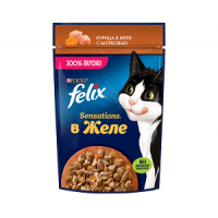 Purina Felix Sensations (курица с морковью в желе) 85г х 26шт Purina Felix Sensations (курица с морковью в желе) 85г х 26шт
